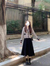 艾珠兒（Aizhuer）針織連衣裙2025年秋季套裝女新款法式小個(gè)子小香冷淡風(fēng)氣質(zhì)長裙 毛衣+黑色半身裙 45/55kg/M 曬單實(shí)拍圖