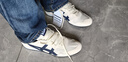Onitsuka Tiger鬼塚虎男女運動(dòng)休閑鞋百搭輕便透氣休閑鞋子SERRANO? 米色/深藍色 44.5 曬單實(shí)拍圖