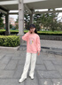 優(yōu)優(yōu)1點（Yoyo one）女童褲子春秋裝兒童闊腿褲白色春秋童裝長褲女大童運動衛(wèi)褲 15046米白色【春秋不加絨】 160 曬單實拍圖