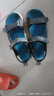 鴻星爾克童鞋兒童涼鞋學(xué)生沙灘鞋男童女童夏季中大童防滑涼鞋 正黑/海灘藍 -偏小1碼 39 曬單實(shí)拍圖