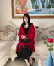 恒源祥（HYX）秋冬女士收腰顯瘦羊毛流蘇披肩圍巾兩用旗袍外搭斗篷保暖斗篷 酒紅【85-170】 曬單實拍圖