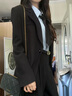 戈賽亞（gesaiya）正式場(chǎng)合新款正裝女套裝大學(xué)生教資面試輕職場(chǎng)穿搭通勤西裝外套女 黑色外套 XS 曬單實(shí)拍圖