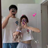 MDlila歡喜情人節情侶裝夏季套裝2025新款一長(cháng)一短袖t恤團體情侶衣服 男白+女白 L 男+女L 曬單實(shí)拍圖
