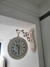 康巴絲雙面簡(jiǎn)約現代掛鐘田園家用鐘表客廳兩面吊鐘創(chuàng  )意石英鐘 白金色3064 14英寸 曬單實(shí)拍圖