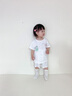 拉比（Labi Baby）兒童夏季短袖男女童套裝純棉吸濕排汗嬰兒短袖套裝 米白色-圓領(lǐng) 100 曬單實(shí)拍圖