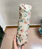 寬綿法式ins碎花全自動晴雨兩用折疊防曬遮陽女生高顏值雨傘 油畫小紅花三折自動 曬單實拍圖