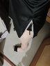 KJ吊帶睡裙女睡衣短裙冰絲春夏仿絲制蕾絲輕奢深V性感家居服黑色 黑色 L 曬單實(shí)拍圖
