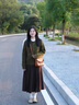 韓璐嬌（hanlujiao）連衣裙女裝2024秋冬季新款時(shí)尚顯瘦輕熟風(fēng)鹽系小個(gè)子穿搭套裝裙子 綠色開(kāi)衫+打底衫+棕色裙子 M【建議96-108斤】 曬單實(shí)拍圖
