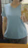 艾路丝婷夏装新款T恤女短袖上衣韩版修身体恤TX3560 V领浅蓝色 XL 实拍图