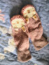 SKALAK地板袜宝宝秋冬加厚婴儿学步袜防滑透气软底0-6月1-3岁学步脚套 橘色立体松鼠 鞋底13CM 实拍图