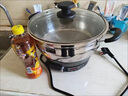 先科電炒鍋多功能2025新款家用不銹鋼蒸煮一體插電大功率爆炒電熱鍋電煮鍋電蒸鍋電火鍋 5L 先科內徑32厘米雙籠【3-5人2100瓦】 曬單實(shí)拍圖