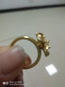 江南情 新品越南金活口玫瑰金色情侶戒指女韓版砂金戒指款新娘結婚鍍金指環(huán)尾戒首飾 大花開(kāi)口寬1.6cm3.8克 開(kāi)口可調節 曬單實(shí)拍圖