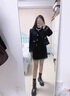 她芙（tafu）品牌女裝小香風(fēng)連衣裙女2025春秋新款時(shí)尚百搭氣質(zhì)外套短裙兩件套 黑色 M 曬單實(shí)拍圖