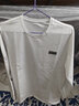 羅蒙（ROMON）新款男士t恤長(cháng)袖棉質(zhì)春秋打底衫秋冬中青年修身商務(wù)上衣男裝內搭 白色  束口款 春秋款 XL 140150斤 曬單實(shí)拍圖