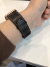 istrap苹果手表表带真皮适用apple watchs9/s8/7/6/5/SE男ultra女iwatch 栗棕白线丨银色配件 38MM 实拍图