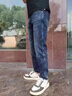 益帛牛仔褲男春季新款韓版潮流修身彈性復古百搭休閑直筒小腳長(cháng)褲子男 藍灰色 31【建議115-125斤】 曬單實(shí)拍圖