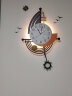 美世达钟表装饰挂钟客厅简约北欧创意现代挂墙艺术时尚网红家用大气时钟 带LED灯大号：40*66.5CM 实拍图