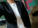 啄木鳥(niǎo)（TUCANO）西服男秋季新款外套男士潮流商務(wù)休閑小西裝男修身正裝上衣服男裝 8601黑色 2XL 約135-145斤 曬單實(shí)拍圖