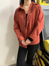 衣典零一（LEDIALYI）2025春秋季女裝新款高級(jí)感休閑洋氣質(zhì)中年薄款外套女短款襯衫上衣 橘色 M （建議100-120斤） 曬單實(shí)拍圖