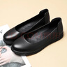 母泰職業(yè)女鞋平底黑色皮鞋正裝面試上班單鞋圓頭軟底酒店餐廳工作鞋子 黑色 37 曬單實(shí)拍圖