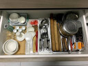 INOMATA 日本进口厨房收纳盒抽屉用餐具分隔整理盒橱柜塑料置物架 宽款白色-单个装(34.8*12*5cm) 实拍图