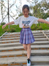 【JK制服官方】正版JK制服套裝學(xué)院風(fēng)格裙水手裙全套百褶裙女學(xué)生日系不良少女正統(tǒng)校服童女 咩啊+領(lǐng)結(jié)+短袖襯衫 M【尺碼偏小】 曬單實拍圖