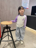可可鴨（QQ DUCK）童裝兒童T恤女童長(cháng)袖打底衫插袖上衣學(xué)生衣服毛絨小鴨紫色；120 曬單實(shí)拍圖