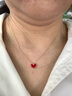 CRD克徠帝【現貨閃發(fā)】18K金小紅心項鏈鉆石吊墜送女友禮物 【CX00416BR】玫瑰金  共約1.5分 曬單實(shí)拍圖