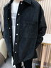 Calvin KleinJeans春秋男士潮流復(fù)古貼袋c(diǎn)k按扣翻領(lǐng)燈芯絨棉服外套J327311 BEH-太空黑 S 曬單實(shí)拍圖
