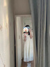 鏡莎夏季女生短袖連衣裙學(xué)生裙子夏天泡泡袖連衣裙女設計感小眾夏季2022新款韓系奶甜美溫柔仙長(cháng)裙子 奶杏色 M 曬單實(shí)拍圖