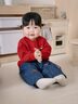 幼歌（YOUGE）嬰兒2024新款森系開(kāi)衫春季流行慵懶法式蘑菇毛衣 紅色 80 cm 曬單實(shí)拍圖