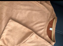 歌朴伟麂皮绒重磅短袖T恤男小领口夏季美式复古棉质情侣五分中袖上衣服 D79-米色 L（105-120斤） 实拍图