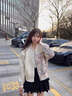 艾珠兒（Aizhuer）2025春秋季新款韓版刺繡棒球服外套女高級感炸街薄款顯瘦夾克上衣 米色 M 曬單實拍圖