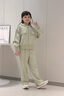 G.DUCKKIDS大童女春季衛(wèi)衣套裝少女學(xué)院風運動褲子青少年初中生中學(xué)生兩件套 灰綠套裝 150 曬單實拍圖