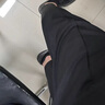 HXHK褲子男士春秋季ins潮牌系繩韓版九分直筒黑色小西褲寬松休閑長褲 黑色 2XL(145-155斤左右) 曬單實(shí)拍圖