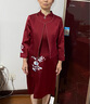 恒源祥結婚禮喜婆婆連衣裙兩件套旗袍年輕媽媽結婚宴會(huì )禮服套裝裙春秋裝 酒紅色 L 100-110 曬單實(shí)拍圖