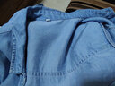 暖喬（Nuanqiao）水洗全棉牛仔襯衫女長(cháng)袖雙口袋韓版寬松春夏襯衣疊穿牛仔外套上衣 淺藍 S（100-110斤） 曬單實(shí)拍圖