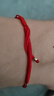盈月 真黑狗牙狼牙925銀手鏈腳鏈兒童嬰兒寶寶紅繩男女士本命年飾品 成人款 紅色腳鏈 曬單實(shí)拍圖