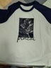 品彩（PinCai）長(cháng)袖T恤女時(shí)尚花朵字母印花T恤早秋插肩袖撞色圓領(lǐng)上衣P143T2029 曬單實(shí)拍圖