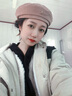 槿城韓系金屬黑色毛呢貝雷帽女秋冬氣質(zhì)網(wǎng)紅復古畫(huà)家帽潮 mz265 米色 M（56-58cm） 曬單實(shí)拍圖