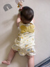 乖奇熊 男女寶寶背心連體衣服夏季純棉嬰兒無(wú)袖哈衣爬服薄款夏裝 米黃/嗡嗡小蜜 80cm 曬單實(shí)拍圖
