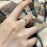 HEFANG何方珠寶愛(ài)心結(jié)戒指簡(jiǎn)約對(duì)戒女士輕奢高級(jí)感生日禮物送女友 銀色 12# 曬單實(shí)拍圖