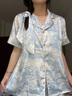 莫代爾冰絲睡衣女夏季薄款開(kāi)衫短袖長(cháng)褲兩件套裝網(wǎng)紅家居服 短袖長(cháng)褲送發(fā)帶 S 【建議80-95斤】 曬單實(shí)拍圖