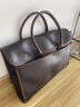 ANDSEEYOU品牌 公文包男 牛皮單肩手提包 真皮OL電腦包 商務(wù)大容量文件背包 啡黑色 曬單實(shí)拍圖