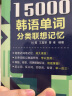 15000韩语单词分类联想记忆 附赠外教标准音频 手机扫描在线播放 主单词配有例句 标注TOPIK考试等级 实拍图