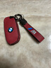 堅翔25款寶馬X5鑰匙套X1車(chē)x6x7系735Li/740Li/i7車(chē)xmix真皮鑰匙包扣套 F款復古紅色+真皮車(chē)標繩 曬單實(shí)拍圖