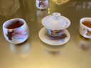 井瓷錦鯉鎏金功夫茶具整套裝高端茶壺茶杯送長輩領(lǐng)導(dǎo)老師生日商務(wù)禮物 羊脂玉瓷（釉燒)丨蓋碗 11件 曬單實(shí)拍圖