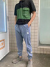 安初夏天絲牛仔褲男春夏季薄款寬松束腳休閑褲男潮流哈倫褲冰絲褲子男裝 901藍色+901灰色 XL 【120-140斤】 曬單實拍圖