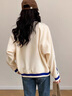 莫代爾棒球服外套女2025春秋冬新款加絨加厚學(xué)生上衣寬松時(shí)尚百搭夾克 米杏色-加厚 加絨 L 99-111斤 曬單實(shí)拍圖