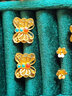中鑫珠寶 古法黃金耳釘女足金999蝴蝶耳環(huán)花絲鑲嵌金小耳環(huán)直針 4.66g 曬單實(shí)拍圖